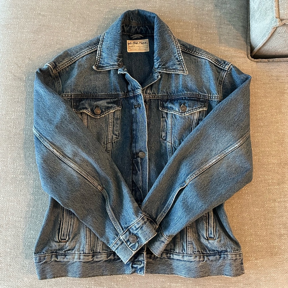 Free People Classic Blue Denim Jean Jacket